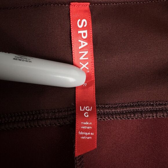 Spanx Faux Suede Leggings Womens Large Dark Terracotta Brown Shaping Fall 20322R - Picture 3 of 13